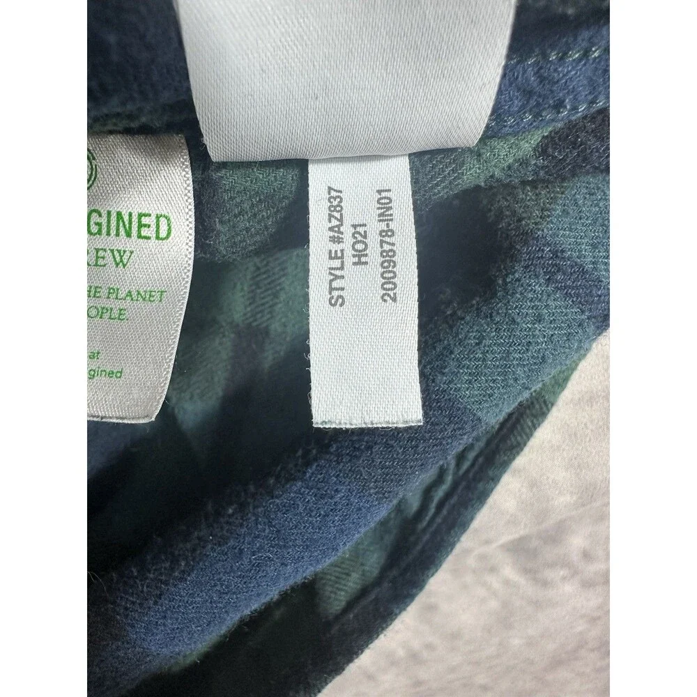 J.Crew Flannel Shirt Mens Large Plaid Slim Fit Cotton Long Sleeve Button Down